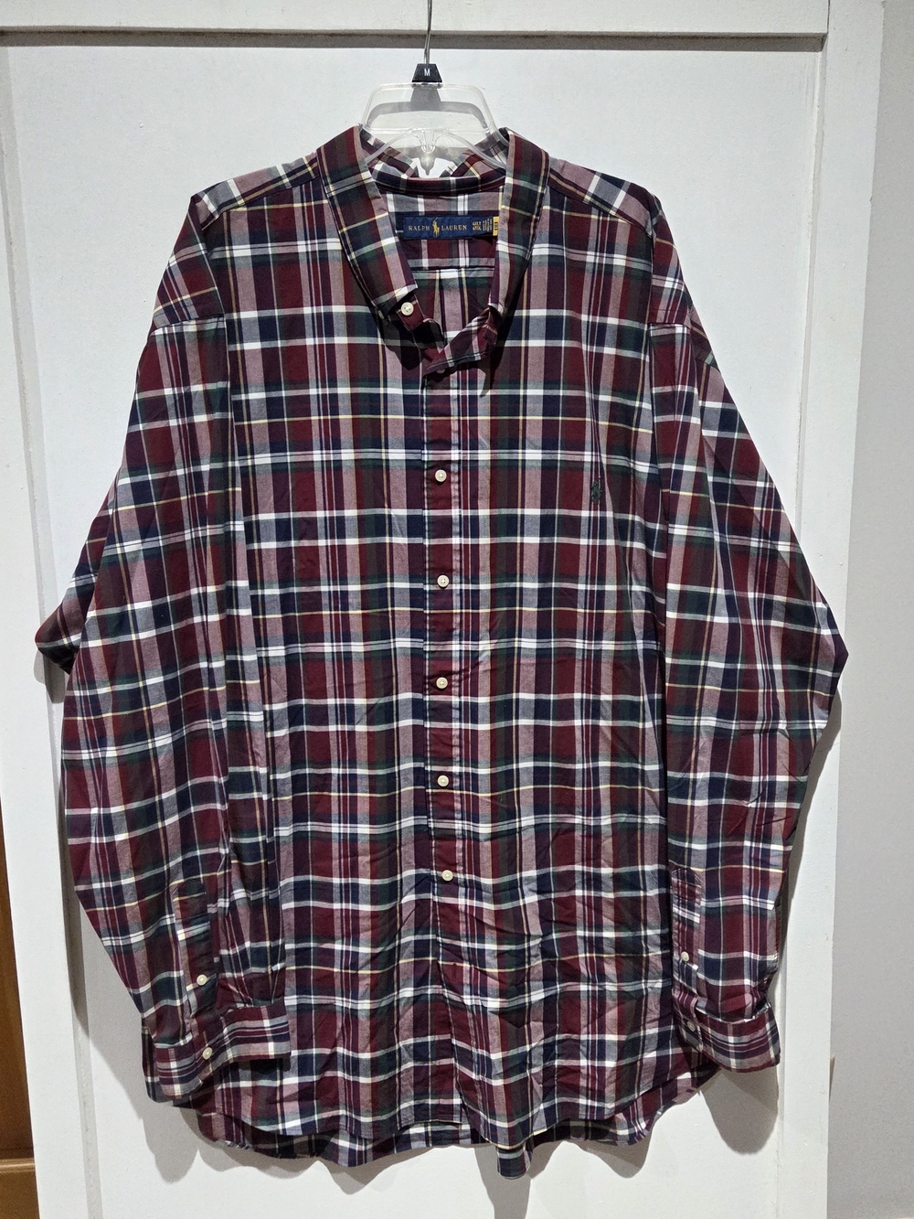 Polo by Ralph Lauren Burgundy Navy White Plaid Button-Down Shirt